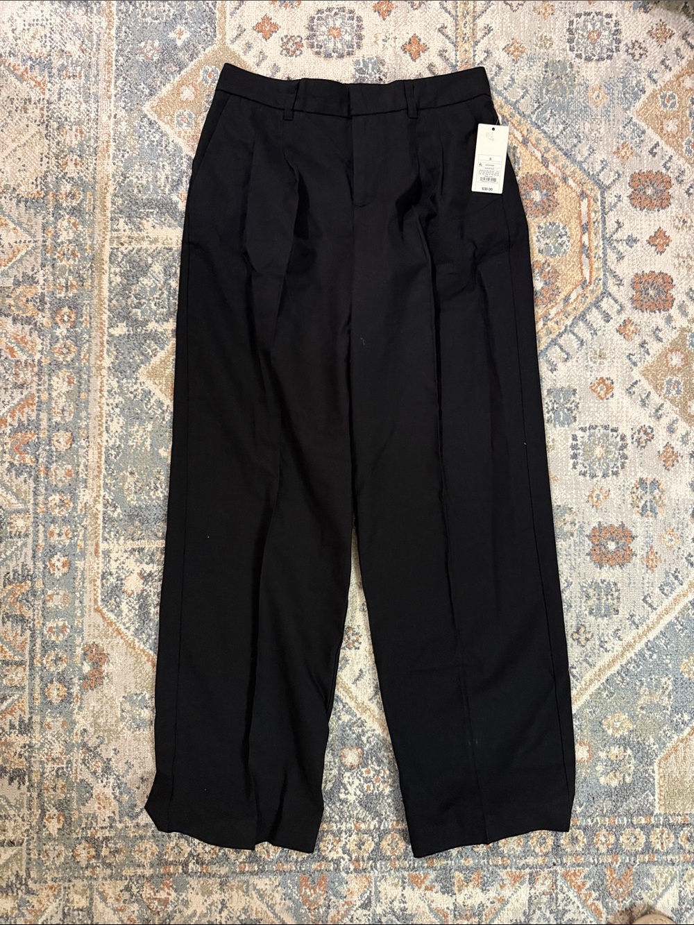 a new day Black Women's Pleated Wide-Leg Trousers